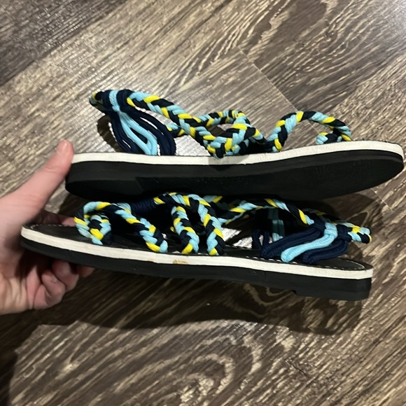 Womens Sandals Ladies Low Wedge Sandals Woven Rope Ladies Summer Sandals - Picture 4 of 5